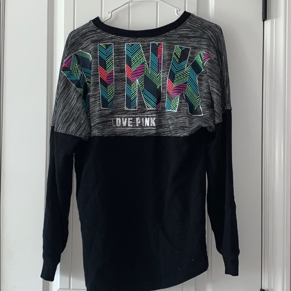 PINK black colorful sweatshirt